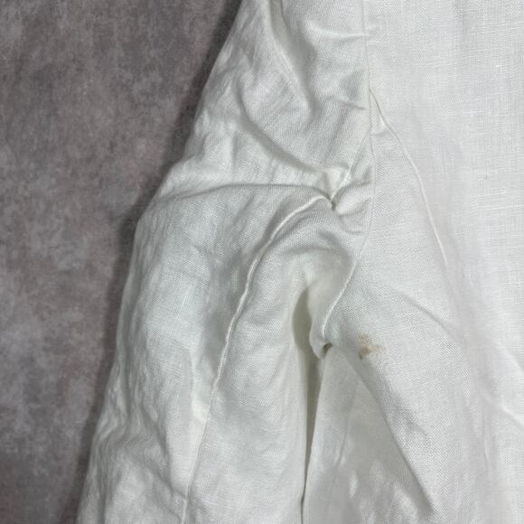 Joie Blazer Jacket Womens 8 White Linen Long Sleeves Collared Pockets Career - Picture 7 of 12